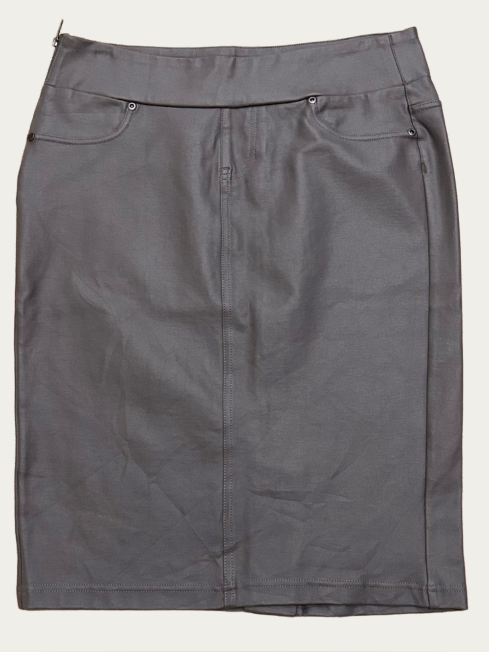 Gray Pencil Skirt iPull-on StretchSize 10 - Liverpool Jeans Company